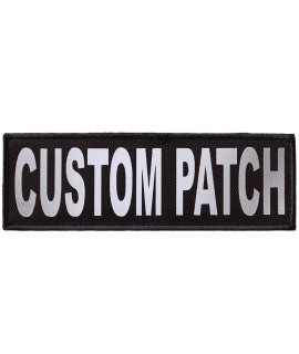 Dogline Custom Reflective Patch for Vest Harness Or Collar Customizable Text Personalized Patches with Hook Backing Name Service Dog in Training Emotional Support 1 Patch - 1.5 x 4