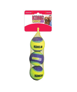 KONg - crunchAir Balls - Dog Fetch Toy, crunch Tennis Balls, gentle on Teeth - for Small Dogs (3 Pack)