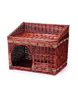 YANgJIANXIN Pet Nest Rattan cat Litter closed cat House Luxurious Double-Layer Removable and Washable Suitable of cats Four Seasons Universal (Two Sizes) (color : B Size : L)