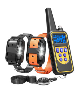 FunniPets Dog Training Collar, Waterproof Dog Shock Collar with Remote 2600ft Control Range E Collar for 2 Dogs with 4 Training Modes Light Shock Vibration Beep for Small Medium and Large Breed Dogs