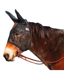 Cashel Quiet Ride Mule Fly Mask with Ears, Black, Mule Draft