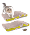 PrimePets Cat Scratchers Cardboard, 2 Pack S Shape Cat Scratch Pad Cat Scratching, Corrugated Board Reversible with Catnip for Indoor Cats