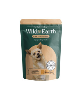 Wild Earth Superfood Dog Treats, Plant Based Dog Treats with Omega Acids, Prebiotics & Koji Protein, No Fillers, Veterinarian-Developed, Peanut Butter Flavor
