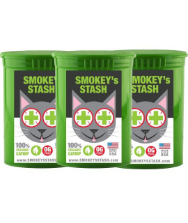 Smokeys Stash Organic catnip Og puss Potent cat nip for cats - Small pop top Dried nip (3 Pack)