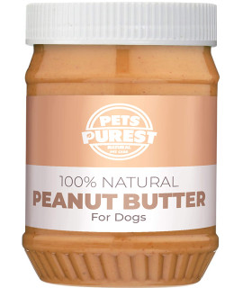 Pets Purest 100% Natural Peanut Butter for Dogs - Specially Formulated for Dogs No Added Sugar, Salt or Xylitol - Free from Palm Oil, Wheat & gluten - Healthy Source of Protein