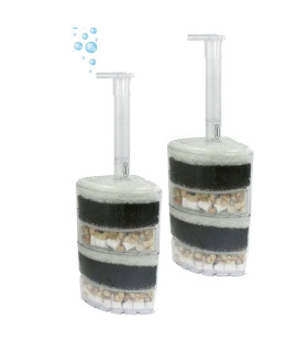 Aquapapa Corner Filter Up to 40 Gal ea. Air Driven Bio Sponge Ceramic for Fry Shrimp Fish Tank Aquarium