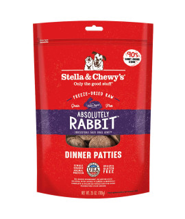 Stella & Chewy's Freeze Dried Raw Dinner Patties - Grain Free Dog Food, Protein Rich Absolutely Rabbit Recipe - 25 oz Bag