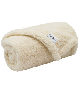 furrybaby Fleece Dog Blankets for Dog Cat and Puppy Warm Cozy Sherpa Dog Throw (41x65) Machine Washable Pet Blanket(X Large, Beige Blanket)