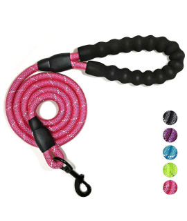 VLDCO 10 FT Strong Dog Leash Extra Heavy Duty Rock Climbing Rope Comfortable Padded Handle Highly Reflective Threads for Small Medium Large Dogs, 1/2 inch Diameter (Pink)