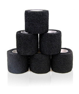 AUPCON Vet Wrap Cohesive Bandages Bulk Self Adhesive Bandage Wrap Self Adherent Wrap Non-Woven for Dogs Pet Animals & Ankle Sprains & Swelling 2 Inch x 5 Yards (2 Inch Black)