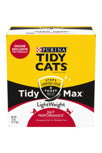 Purina Tidy Cats LightWeight, Scoopable Clumping Cat Litter, Tidy Max 24/7 Performance Formula - 17 lb. Box