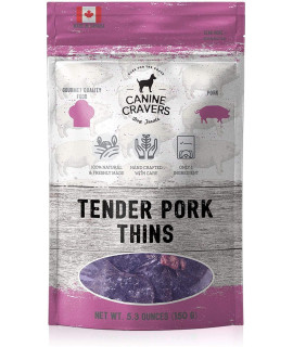 canine cravers Single Ingredient Dog Treats - Tender Pork Thins - Human grade Air Dried Hypoallergenic Pet Food - grain, gluten, and Soy Free - 100 All Natural - 53 oz