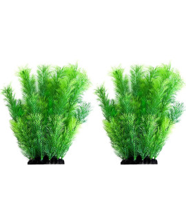 Smarlin Artificial Aquarium Plants, Plastic Fish Tank Plants Decor, 2 Pack, Non-Toxic & Safe for All Fishes (10 inches, Green)