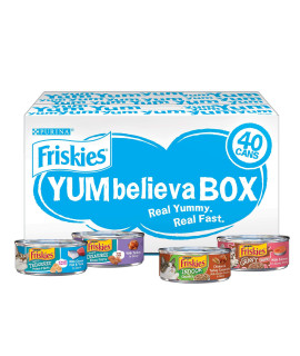 Purina Friskies Wet Cat Food Variety Pack, YUMbelievaBOX YUM-credible Surprises - (40) 5.5 oz. Pull-Top Cans