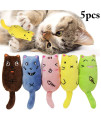 Legendog 5Pcs Catnip Toy, Cat Chew Toy Bite Resistant Catnip Toys for Cats,Catnip Filled Cartoon Mice Cat Teething Chew Toy (Multicolor1)