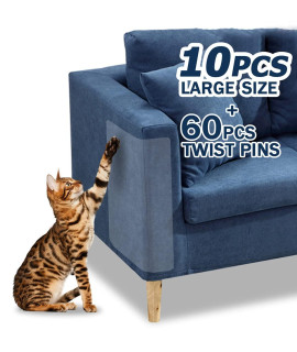 10 Pcs Furniture Protectors from Cats, Clear Self-Adhesive Cat Scratch Deterrent, Couch Protector 4 Pack X-Large (18L 12W) + 4 Pack Large (18L 9W) + 2 Pack (18L 6W) Cat Repellent for Furniture,