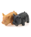 CHIWAVA 2 Pack 6.5 Medium Pig Dog Toy for Dogs Latex Rubber Cube Squeeze Grunting Sound Interactive Play