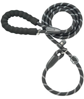 iYoShop 6 FT Durable Slip Lead Dog Leash with Padded Handle and Highly Reflective Threads, Dog Training Leash, (Medium/Large, 35~120 lbs, Black)