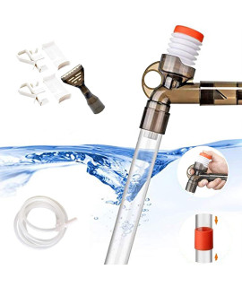 STARROAD-TIM Fish Tank Aquarium Gravel Cleaner Kit Long Nozzle Water Changer for Water Changing and Filter Gravel Cleaning with Air-Pressing Button and Adjustable Water Flow Controller