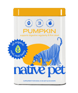 Native Pet Organic Pumpkin for Dogs (8 oz) - All-Natural, Organic Fiber for Dogs - Mix with Water to Create Delicious Pumpkin Puree - Prevent Waste with a Canned Pumpkin Alternative! (8 oz)