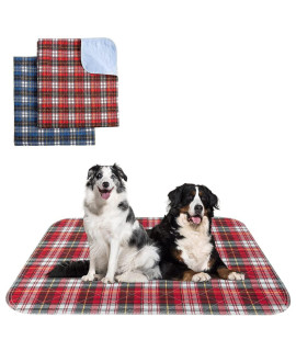 KOOLTAIL Washable Pee Pads for Dogs - Waterproof & Non-Slip Plaid Puppy Potty Training Pads, Reusable Whelping Pads, Dog Food Feeding Mat 36x41