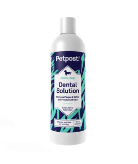 Petpost Dental Solution for Dogs - Water Additive That Eliminates Bad Breath - Plaque and Tooth Decay - Natural Tooth Cleaning Solution