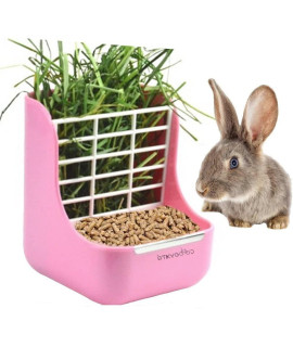 Rabbit Feeder Bunny Guinea Pig Hay Feeder, Hay Guinea Pig Hay Feeder, Chinchilla Plastic Food Bow (Pink)