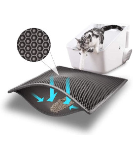 Bull-o Cat Litter Mat Litter Trapper Size 24 X 15, Honeycomb Double-Layer Design Waterproof Urine Proof Material, 2-Layer Sifting Easy Clean Scatter Control