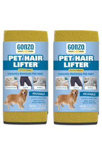 gonzo Pet Hair Remover - 2 Pack - Lift and Remove Dog, cat and Other Pet Hair from Furniture, carpet, Bedding and clothing