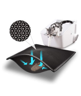 Bull-o Cat Litter Mat Litter Trapper Size 24? X 15?, Honeycomb Double-Layer Design Waterproof Urine Proof Material, 2-Layer Sifting Easy Clean Scatter Control