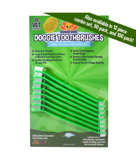 Bodhi Dog Dual-Headed Long Dog Toothbrush Cat & Dog Toothbrush with Soft Bristles for Pet Dental Care Easy Teeth Cleaning Pet Toothbrush, 8 Count