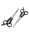 Chibuy Dog Grooming Scissors set with Safety Round Tips Stainless Steel Dog Eye/Face Cut Shears, Home Professional Pet Grooming Scissros Kit for Dogs,Cats and furry Animals, 6.7- Pack of 2
