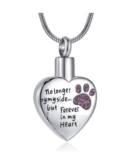RIMZVIUX Pet Cremation Jewelry for Ashes Waterproof Urn Necklace for Ashes Dog Cat Memorial Gift No Longer By My Side Forever in My Heart