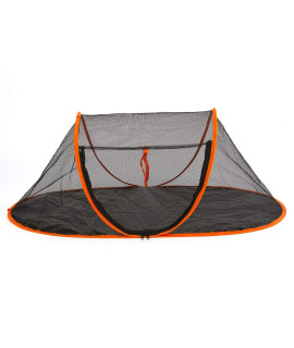 Fooubaby Cat Tent Pop Up Cat House Outside Pet Enclosure Tent Indoor Playpen Portable for Cats Small Dogs in Deck, Yard, Patio, Park, Camping, Travel Outdoor in Summer (Black Net and Orange Edge)