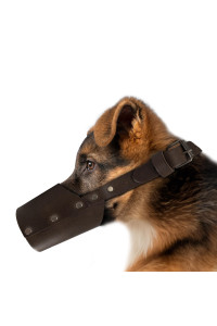 Hide & Drink, Leather Dog Muzzle Guard, Secure, Prevents Biting Chewing, Pitbull German Shephard & Any Breeds, Small Medium Large, Handmade (Medium)