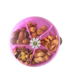 Bird Creative Foraging System Wheel Seed Food Ball Rotate Training Toy for Small and Medium Parrots Parakeet Cockatiel Conure (Purple)
