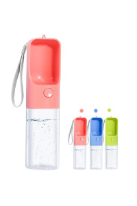 Sofunii Dog Water Bottle for Walking, Portable Pet Travel Water Drink Cup Mug Dish Bowl Dispenser, Made of Food-Grade Material Leak Proof & BPA Free - 15oz Capacity (Blue&Pink&Green) (Pink)