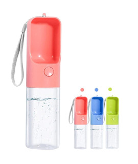 Sofunii Dog Water Bottle for Walking, Portable Pet Travel Water Drink Cup Mug Dish Bowl Dispenser, Made of Food-Grade Material Leak Proof & BPA Free - 15oz Capacity (Blue&Pink&Green) (Pink)