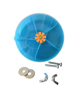 Bird Creative Foraging System Wheel Seed Food Ball Rotate Training Toy for Small and Medium Parrots Parakeet Cockatiel Conure (Blue)