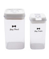 Dog Food and pet Treats Storage Container - Clear Plastic - airtight Storage Canister Tins cookie pet jars(2 Pack set)