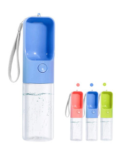 Sofunii Dog Water Bottle for Walking, Portable Pet Travel Water Drink Cup Mug Dish Bowl Dispenser, Made of Food-Grade Material Leak Proof & BPA Free - 15oz Capacity (Blue)