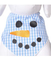 Tail Trends Christmas Dog Bandanas with Snowman Face Designer Applique for Medium to Large Sized Dogs - 100% Cotton