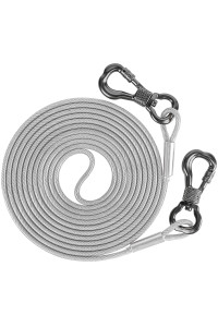XiaZ 100 FT Long Tie Out Dog, Heavy Duty Large Dogs Run Cable Up to 250 Pounds, Unique Locking Clip for Pets Running in Outdoor, Yard