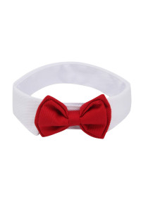 ZTON Handcrafted Adjustable Formal Pet Bowtie Collar Neck Tie for Dogs & Cats (S, Red)