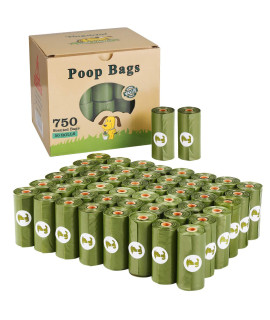 SAMFIWI Yingdelai Dog Poo Bags Biodegradable 750 counts - Large and Thick Eco Friendly Dog Poop Waste Bags Fresh Scented