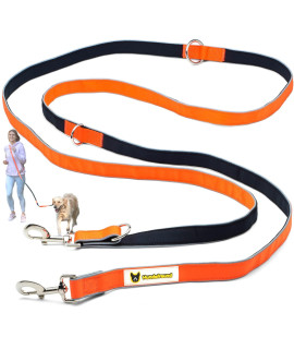 Hundefreund Multifunctional Dog Leash (6 in 1) Adjustable Length 10 ft Multipurpose for Medium and Large Dogs, convertible Hands Free, crossbody, Over Shoulder, Double Dog Leash with Multifunction