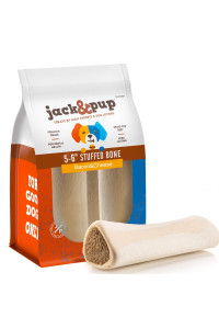 Jack&Pup Filled Dog Bones for Aggressive Chewers, 5 to 6 Dog Chew Treats - Bacon and Cheese Flavor - All Natural