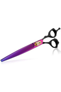 Purple Dragon Professional 7.0/8.0 inch Pet Grooming Hair Cutting Scissor and 6.75/8.0 inch Dog Chunker Shear - Japan 440C Stainless Steel for Pet Groomer or Family DIY Use (8 inch Cutting Scissor)