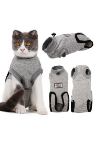 DogLemi Cat Surgery Recovery Suit Breathable Professional Cat Recovery Clothing for Surgical Abdominal Wounds After Surgery Wear Pajama Suit E-Collar Alternative Skin Diseases Protection (S)