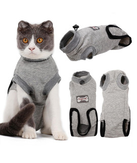 DogLemi Cat Surgery Recovery Suit Breathable Professional Cat Recovery Clothing for Surgical Abdominal Wounds After Surgery Wear Pajama Suit E-Collar Alternative Skin Diseases Protection (S)